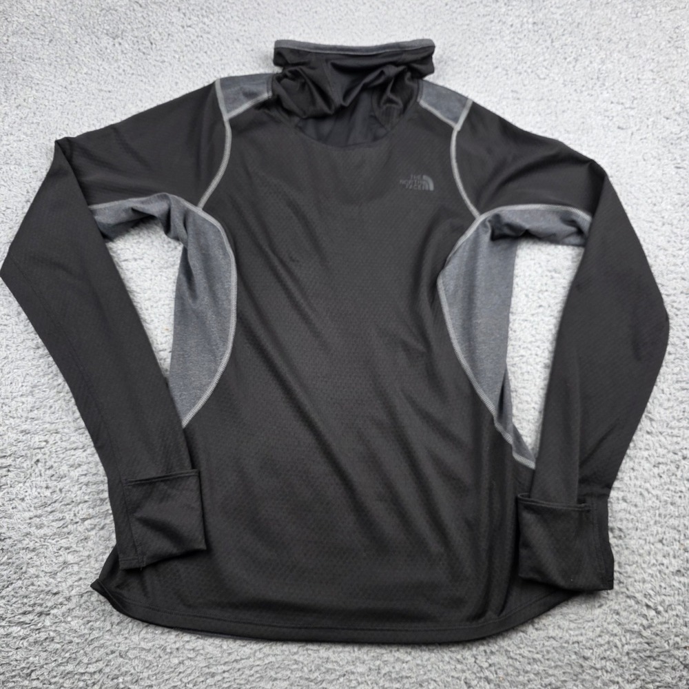 The North Face FlashDry Womens Medium Black Grey Long‎ Sleeve